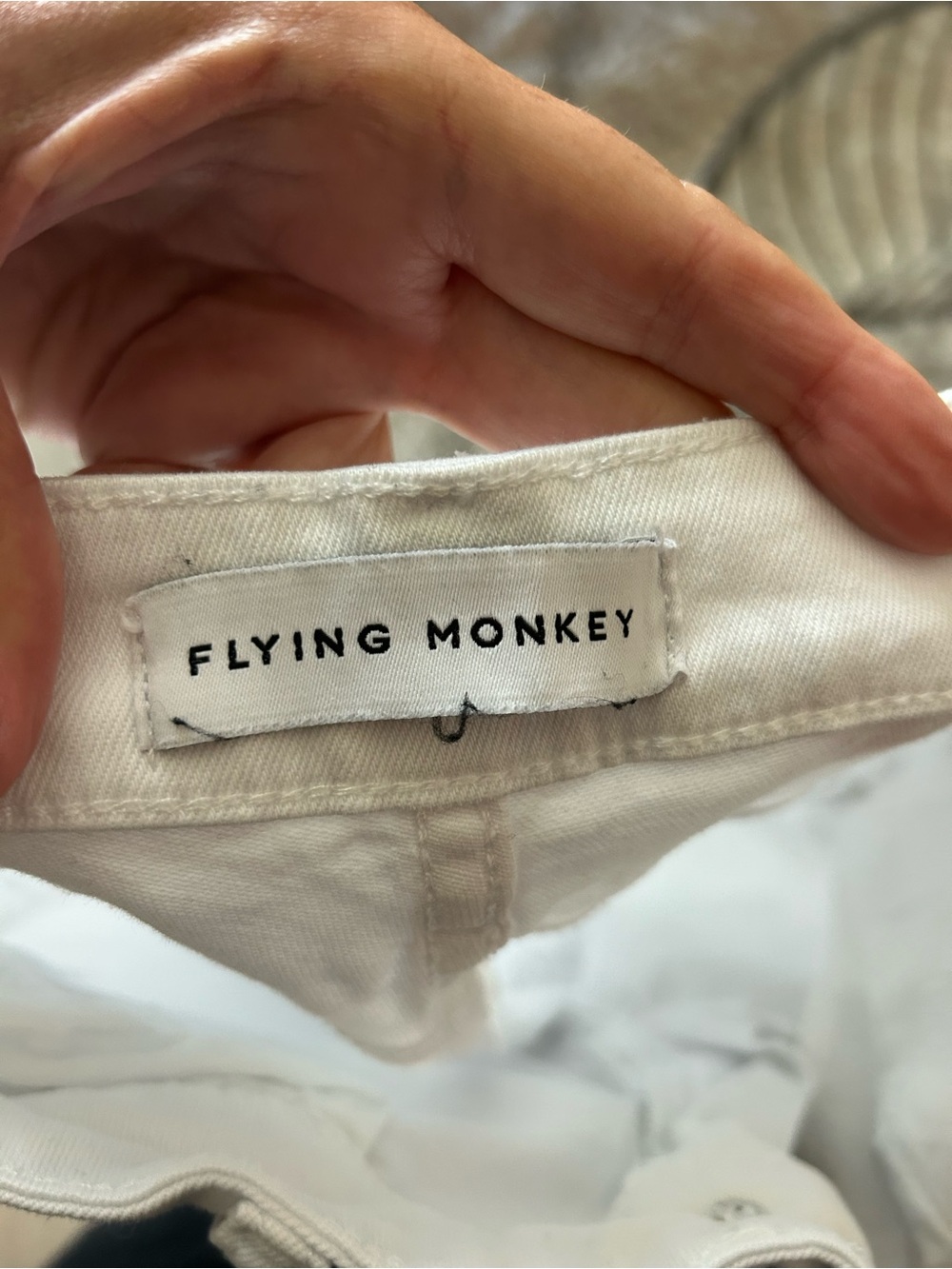 Flying Monkey White Distressed Wide Leg Jeans - Picture 6 of 6